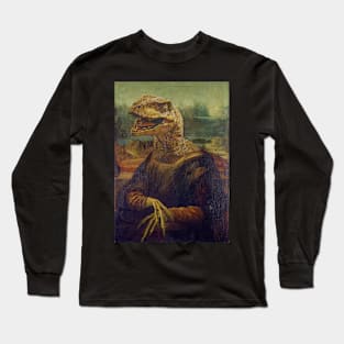 Mona Lisa Velociraptor Long Sleeve T-Shirt